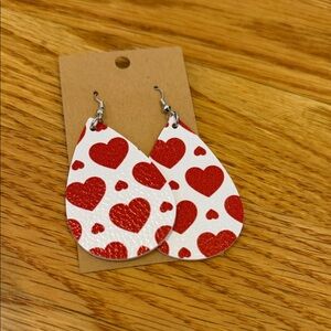 Red Heart Teardrop Earrings